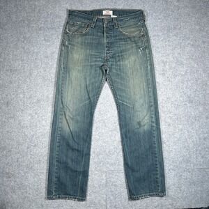 vintage Levi's 501 denim jeans Men 32x30(31x29) Blue 501 Straight Leg Button Fly